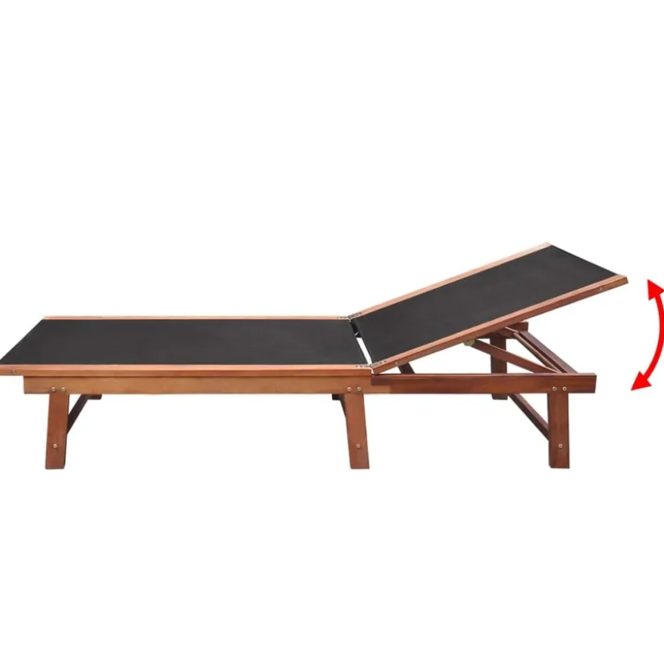 MAISON EXCLUSIVE - Chaises longues lot de 2 et table bois d'acacia et textilène