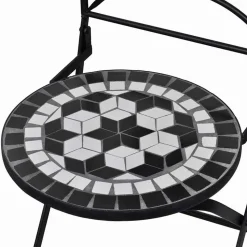 MAISON EXCLUSIVE - Chaises pliables de bistro 2 pcs céramique noir et blanc