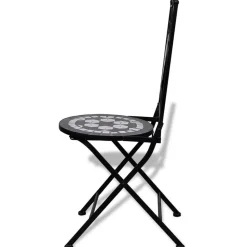 MAISON EXCLUSIVE - Chaises pliables de bistro 2 pcs céramique noir et blanc