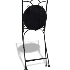 MAISON EXCLUSIVE - Chaises pliables de bistro 2 pcs céramique noir et blanc