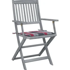 MAISON EXCLUSIVE - Chaises pliables d'extérieur lot de 2 et coussins bois d'acacia