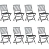 MAISON EXCLUSIVE - Chaises pliables d'extérieur lot de 8 et coussins bois d'acacia