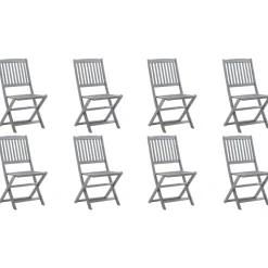 MAISON EXCLUSIVE - Chaises pliables d'extérieur lot de 8 et coussins bois d'acacia