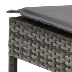 MAISON EXCLUSIVE - Chaises longues lot de 2 avec table et coussins gris poly rotin