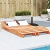 MAISON EXCLUSIVE - Chaises longues lot de 2 cire marron bois massif de pin