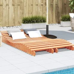 MAISON EXCLUSIVE - Chaises longues lot de 2 cire marron bois massif de pin