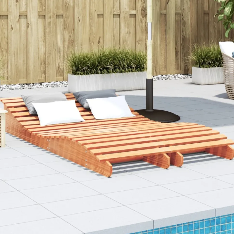 MAISON EXCLUSIVE - Chaises longues lot de 2 cire marron bois massif de pin