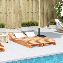 MAISON EXCLUSIVE - Chaises longues lot de 2 cire marron bois massif de pin