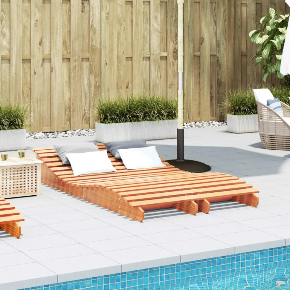 MAISON EXCLUSIVE - Chaises longues lot de 2 cire marron bois massif de pin