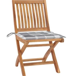 MAISON EXCLUSIVE - Chaises pliables de jardin avec coussins lot de 4 teck solide