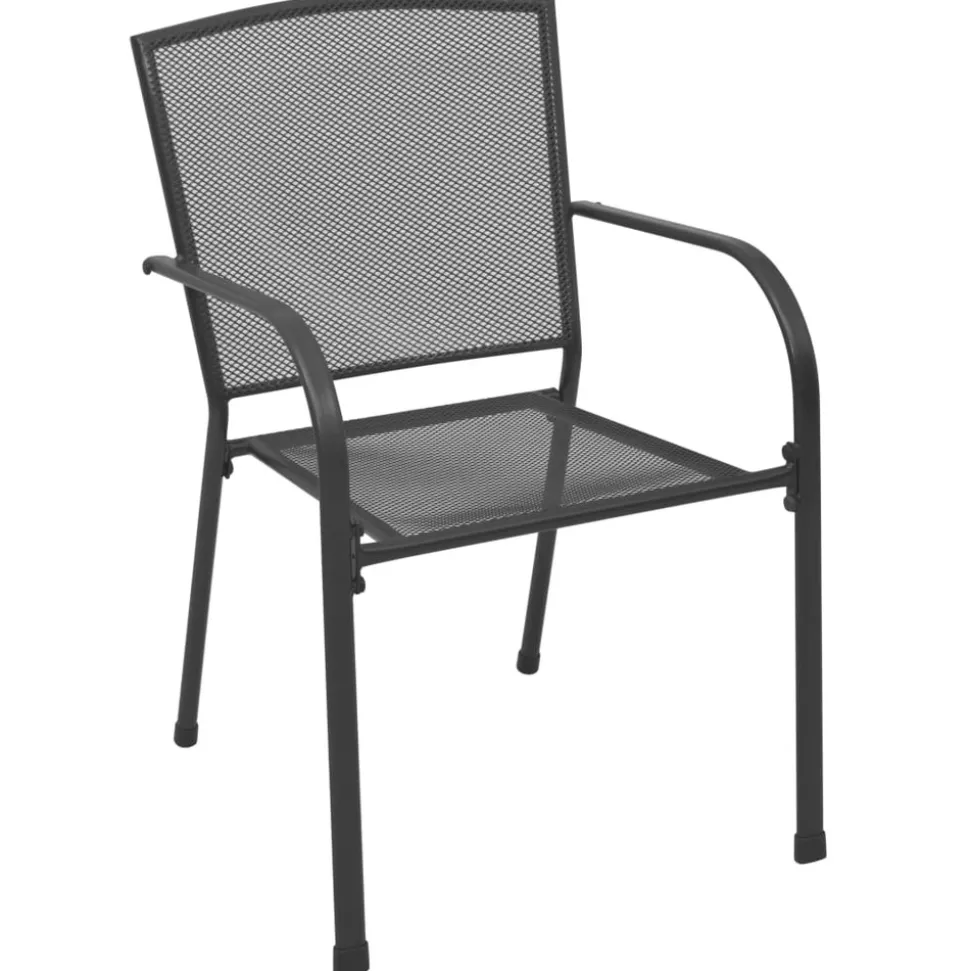 MAISON EXCLUSIVE - Chaises d'extérieur lot de 4 design maillé anthracite acier