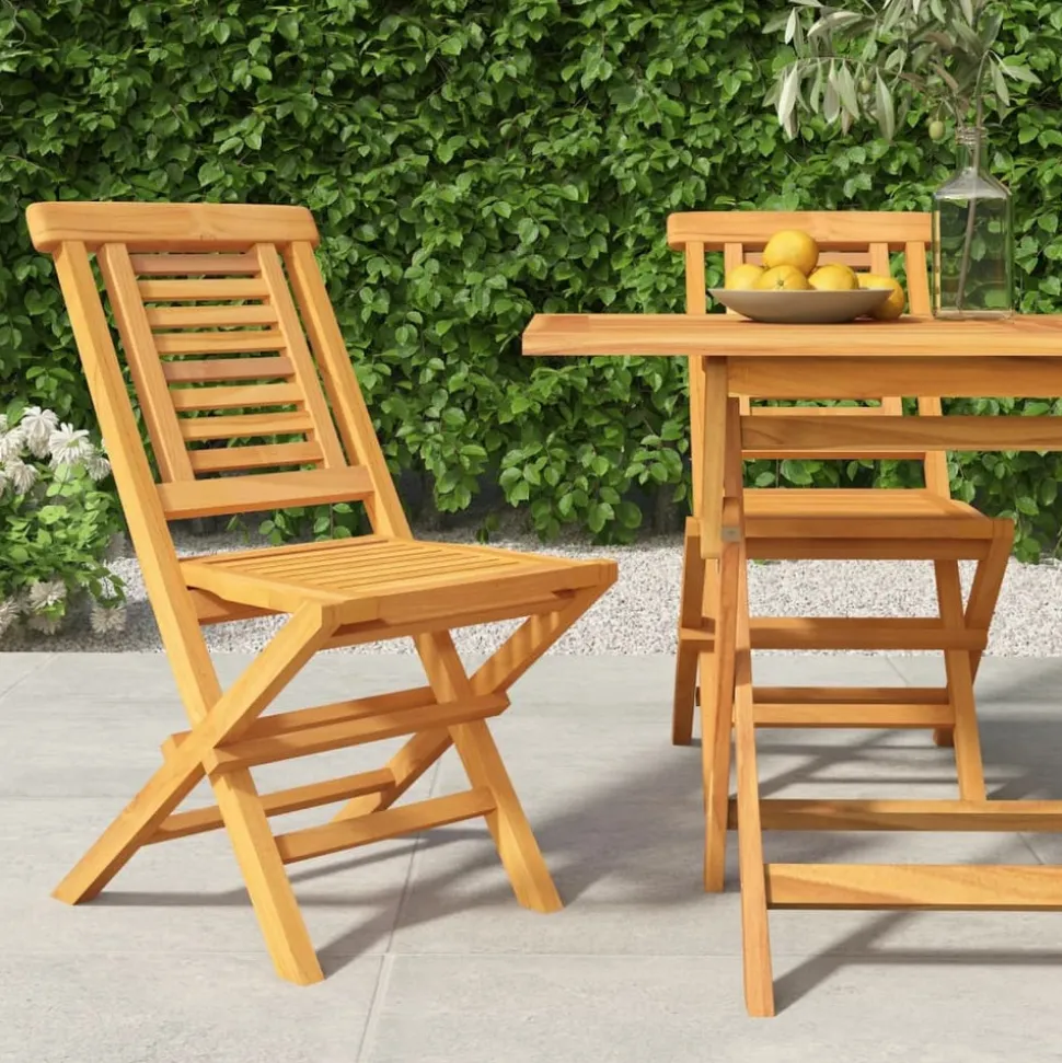 MAISON EXCLUSIVE - Chaises de jardin pliantes lot de 2 47x63x90cm bois massif teck