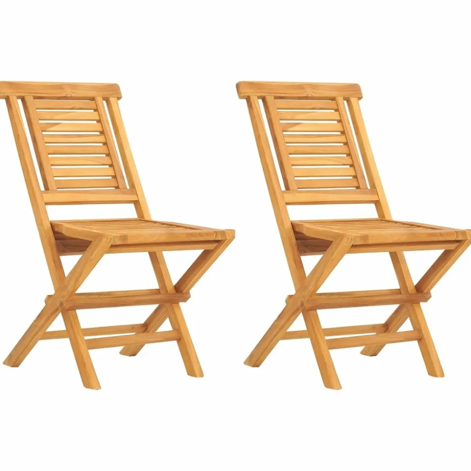MAISON EXCLUSIVE - Chaises de jardin pliantes lot de 2 47x63x90cm bois massif teck