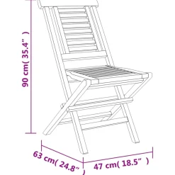 MAISON EXCLUSIVE - Chaises de jardin pliantes lot de 2 47x63x90cm bois massif teck