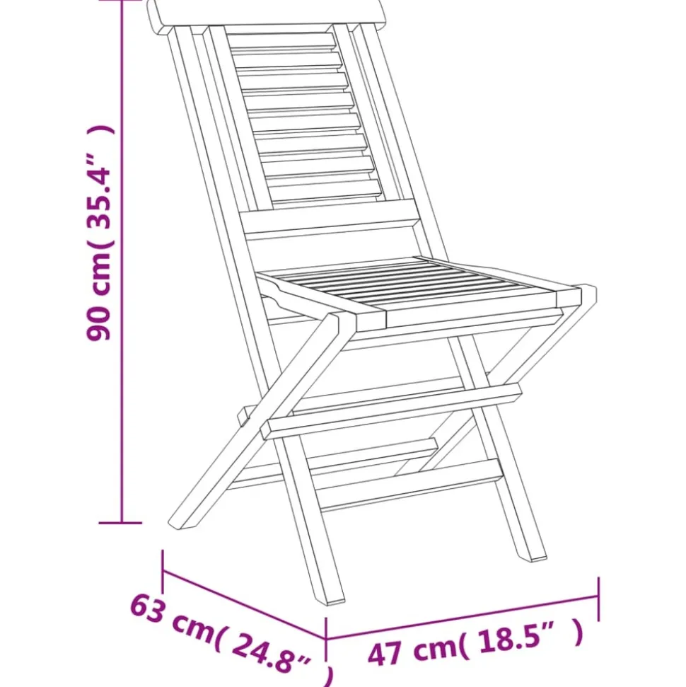 MAISON EXCLUSIVE - Chaises de jardin pliantes lot de 2 47x63x90cm bois massif teck