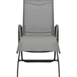 MAISON EXCLUSIVE - Chaises longues lot de 2 avec table textilène et acier