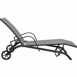 MAISON EXCLUSIVE - Chaises longues lot de 2 avec table textilène et acier