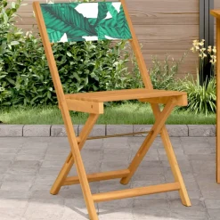 MAISON EXCLUSIVE - Chaises de bistrot lot de 2 motif de feuilles acacia et tissu