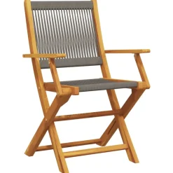 MAISON EXCLUSIVE - Chaises pliables de jardin 4 pcs gris bois d'acacia massif