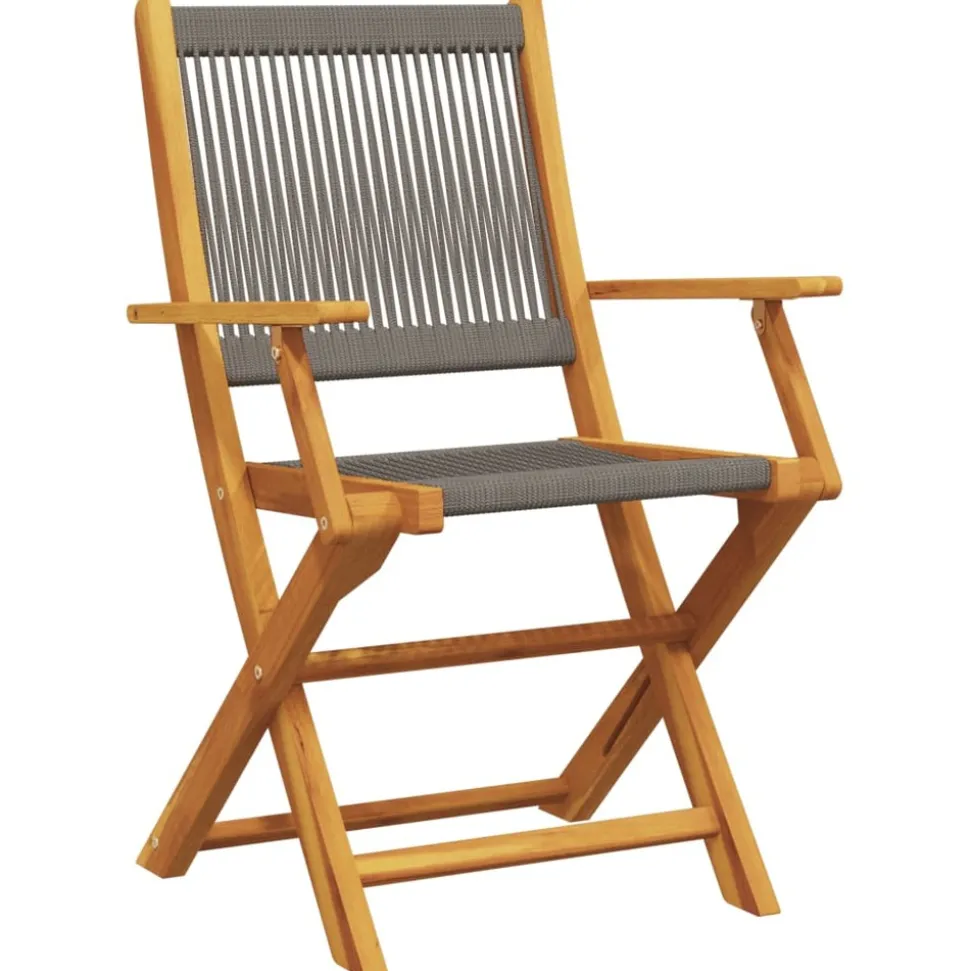 MAISON EXCLUSIVE - Chaises pliables de jardin 4 pcs gris bois d'acacia massif
