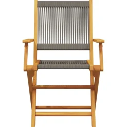 MAISON EXCLUSIVE - Chaises pliables de jardin 4 pcs gris bois d'acacia massif