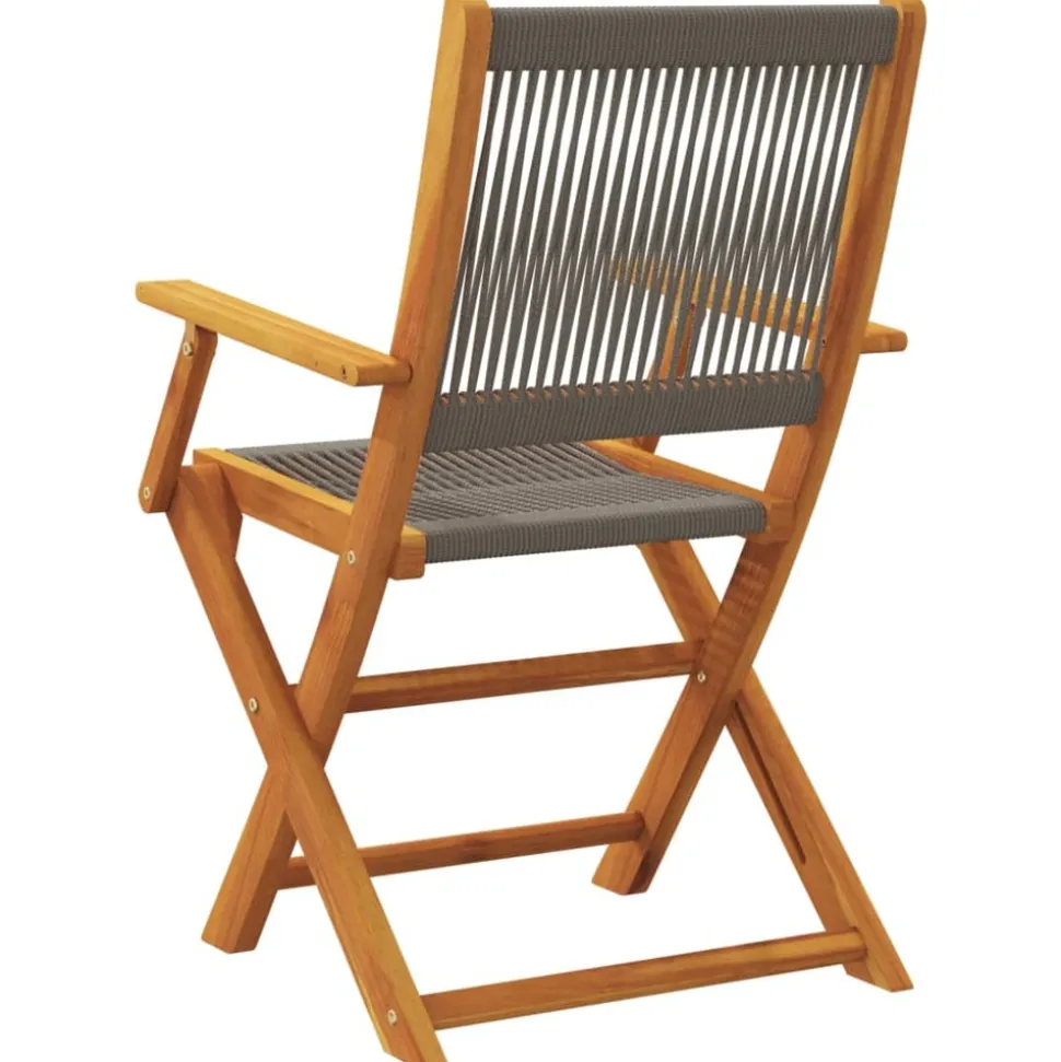 MAISON EXCLUSIVE - Chaises pliables de jardin 4 pcs gris bois d'acacia massif