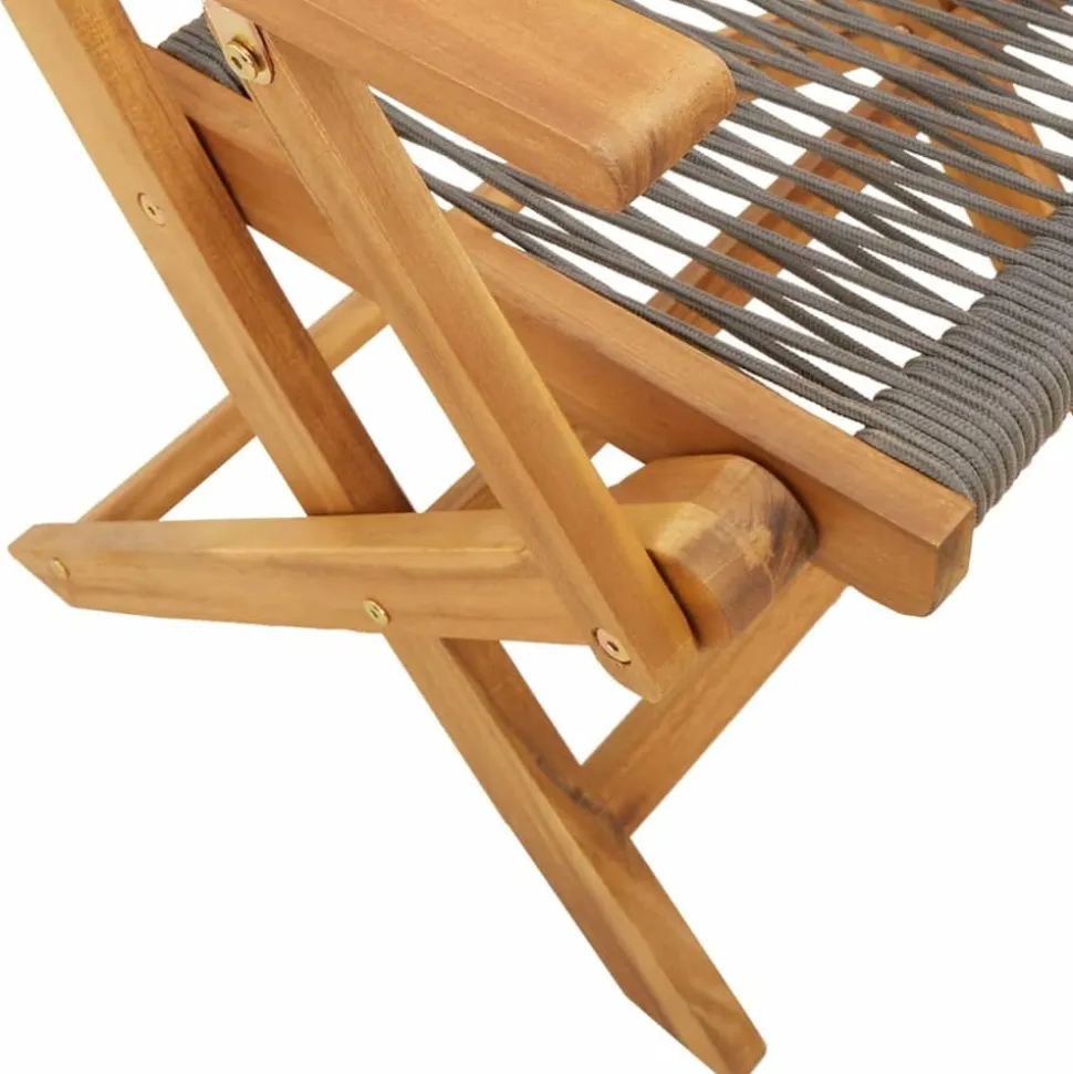 MAISON EXCLUSIVE - Chaises pliables de jardin 4 pcs gris bois d'acacia massif