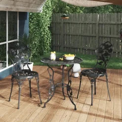 MAISON EXCLUSIVE - Chaises de bistro lot de 2 aluminium coulé noir