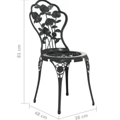 MAISON EXCLUSIVE - Chaises de bistro lot de 2 aluminium coulé noir
