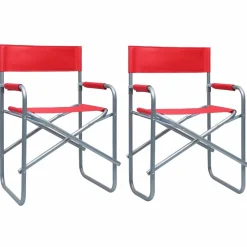 MAISON EXCLUSIVE - Chaises de metteur en scène lot de 2 acier rouge