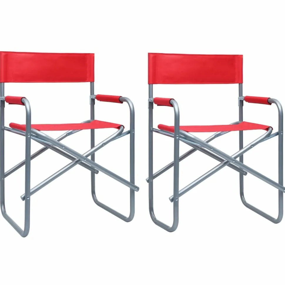 MAISON EXCLUSIVE - Chaises de metteur en scène lot de 2 acier rouge