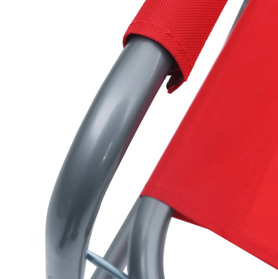 MAISON EXCLUSIVE - Chaises de metteur en scène lot de 2 acier rouge