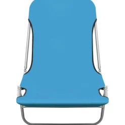MAISON EXCLUSIVE - Chaises longues pliables lot de 2 acier et tissu bleu