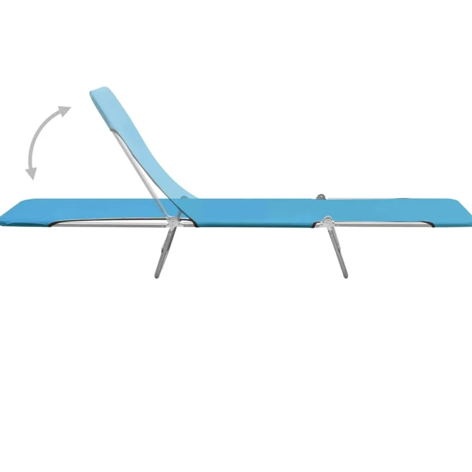 MAISON EXCLUSIVE - Chaises longues pliables lot de 2 acier et tissu bleu