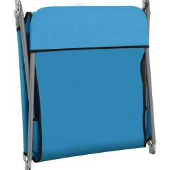 MAISON EXCLUSIVE - Chaises longues pliables lot de 2 acier et tissu bleu