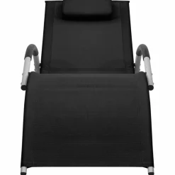 MAISON EXCLUSIVE - Chaises longues textilène lot de 2 noir et gris