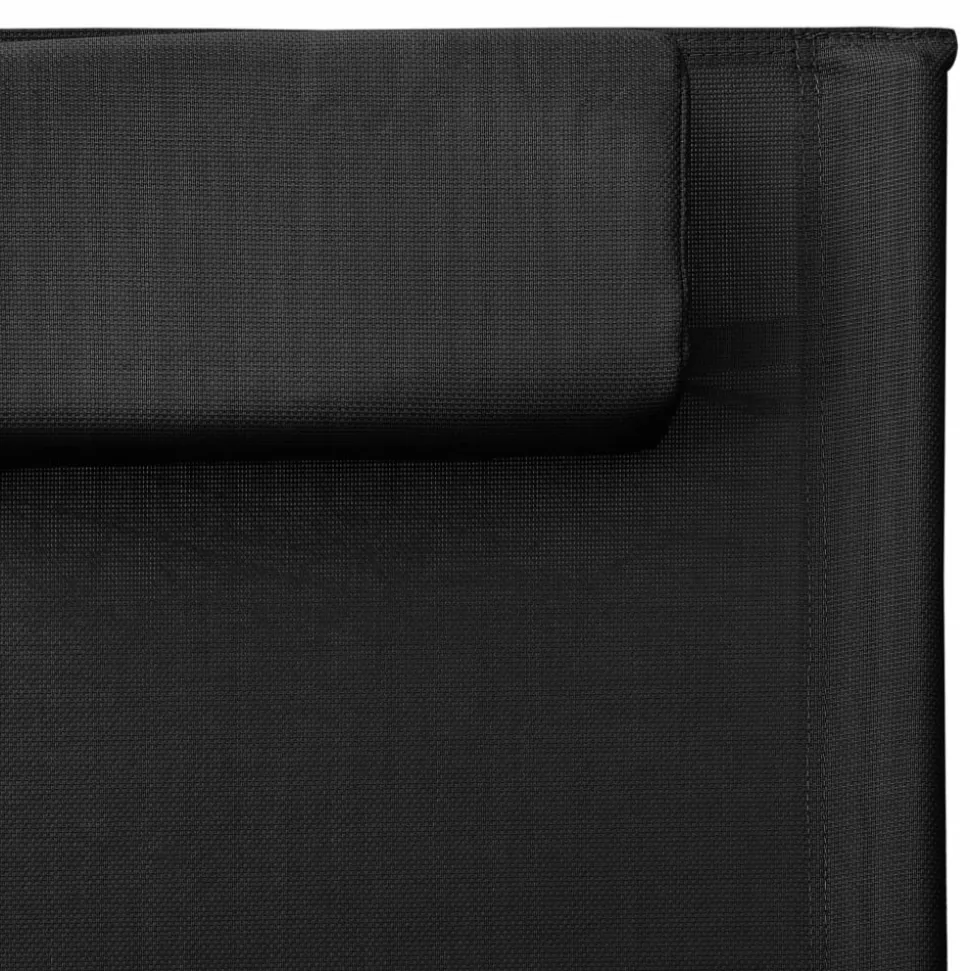 MAISON EXCLUSIVE - Chaises longues textilène lot de 2 noir et gris