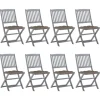MAISON EXCLUSIVE - Chaises pliables d'extérieur lot de 8 et coussins bois d'acacia
