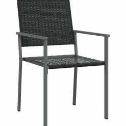 MAISON EXCLUSIVE - Chaises de jardin lot de 4 noir 54x62,5x89 cm résine tressée