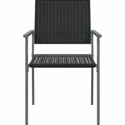 MAISON EXCLUSIVE - Chaises de jardin lot de 4 noir 54x62,5x89 cm résine tressée