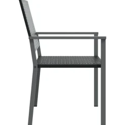 MAISON EXCLUSIVE - Chaises de jardin lot de 4 noir 54x62,5x89 cm résine tressée