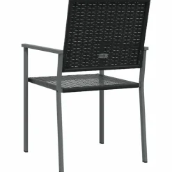MAISON EXCLUSIVE - Chaises de jardin lot de 4 noir 54x62,5x89 cm résine tressée