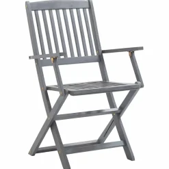 MAISON EXCLUSIVE - Chaises pliables d'extérieur lot de 8 et coussins bois d'acacia