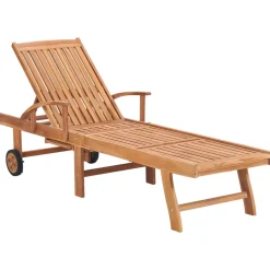 MAISON EXCLUSIVE - Chaises longues lot de 2 avec table et coussin bois teck solide