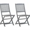 MAISON EXCLUSIVE - Chaises pliables d'extérieur lot de 2 bois d'acacia solide