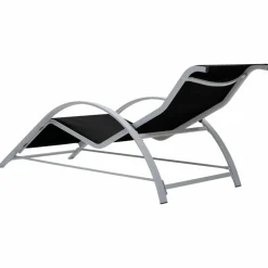 MAISON EXCLUSIVE - Chaises longues lot de 2 avec table aluminium noir