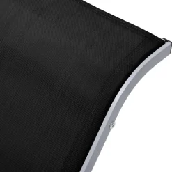 MAISON EXCLUSIVE - Chaises longues lot de 2 avec table aluminium noir