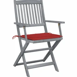 MAISON EXCLUSIVE - Chaises pliables d'extérieur lot de 4 et coussins bois d'acacia