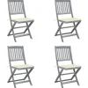 MAISON EXCLUSIVE - Chaises pliables d'extérieur lot de 4 et coussins bois d'acacia