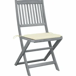 MAISON EXCLUSIVE - Chaises pliables d'extérieur lot de 4 et coussins bois d'acacia